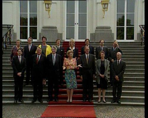Paars I met koningin Beatrix op het bordes van paleis Noordeinde
