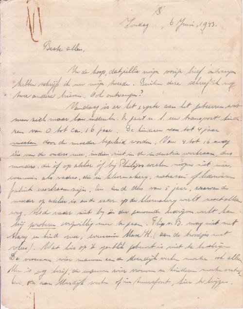 Nationaal Monument Kamp Vught, Archief gevangenen Vught, kopie Brief van Tilly Bosman dd. 6 juni 1943. Met welwillende toestemming van mevrouw T. Schuller-Bosman (Isra&amp;euml;l)..jpg