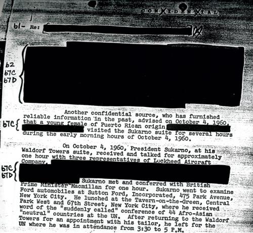 FBI rapport over president Soekarno