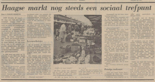 Haagse markt nog steeds een sociaal trefpunt, 1973