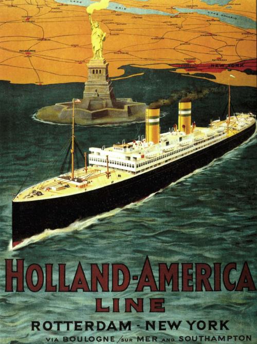 Poster Holland-Amerika Lijn omstreeks 1920