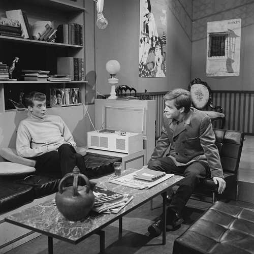 Jacques Commandeur (rechts) en Lex Schoorel in Geen gewone jongen (AVRO, 1965 - foto: Beeld&amp;Geluid)