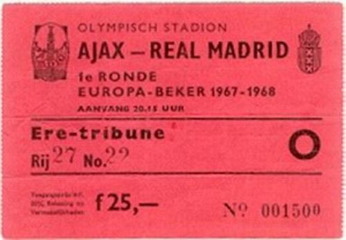 Dure kaartjes bij Ajax â Real Madrid in 1967